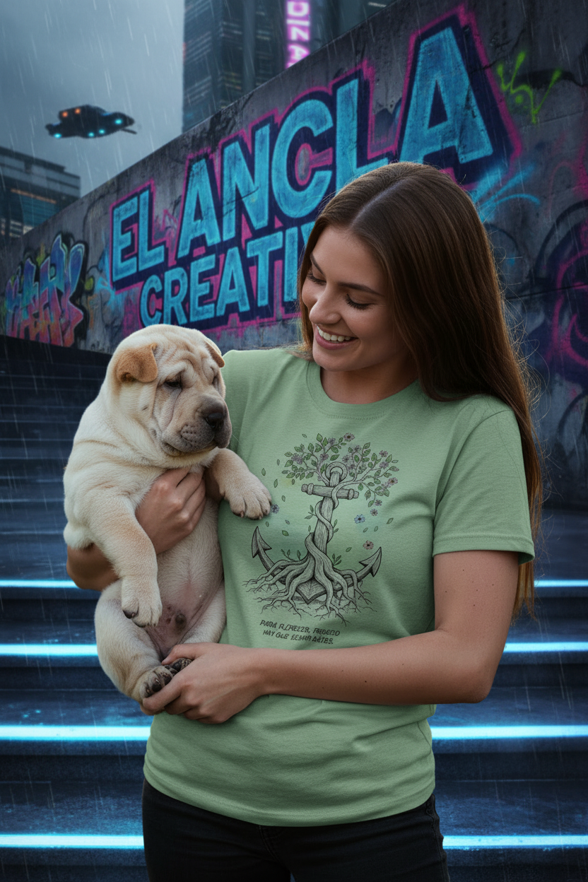 Mockup urbano futurista con graffiti El Ancla Creativa