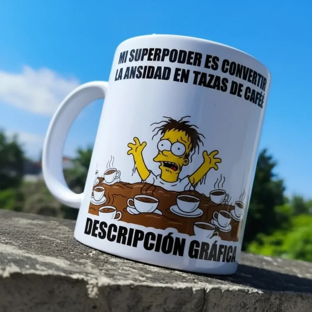 Taza Mi superpoder es convertir la ansiedad en tazas de café