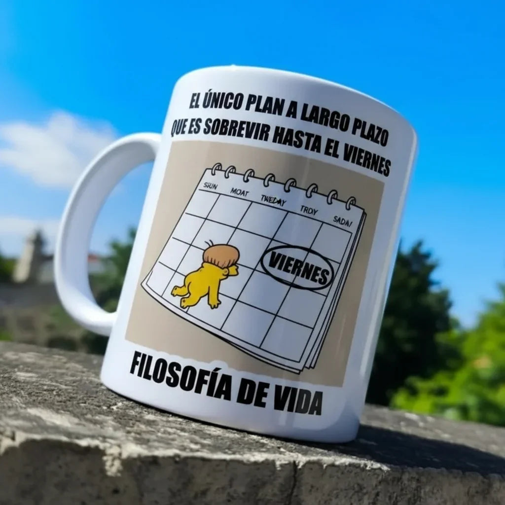 Taza El único plan a largo plazo es sobrevivir hasta el viernes